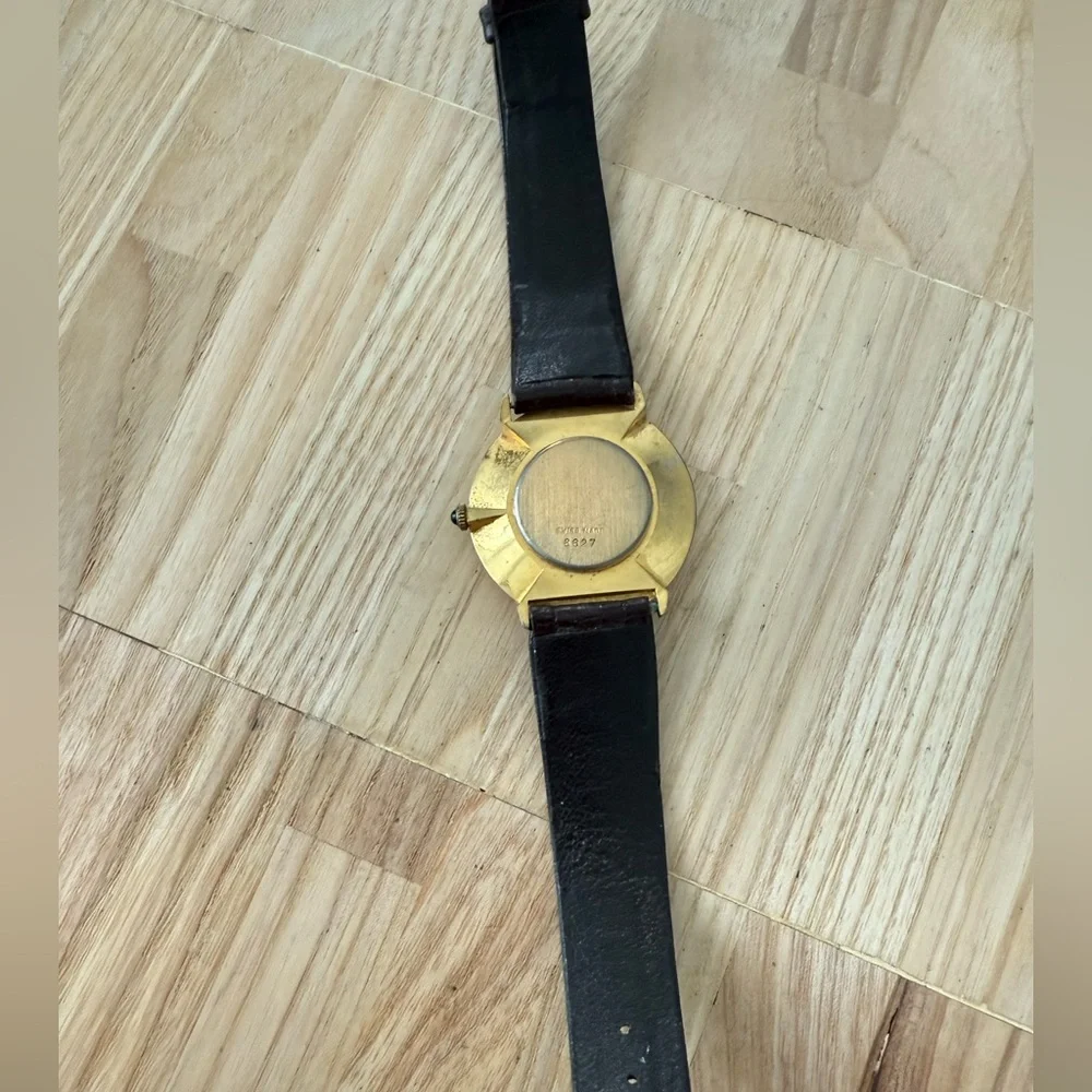 Vintage Oreo cookie Swiss made leather watch NEW BATTERY